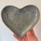 Grey speckled heart tray 