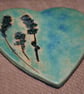 Handmade Heart & lavender ceramic tile decoration - Image 2