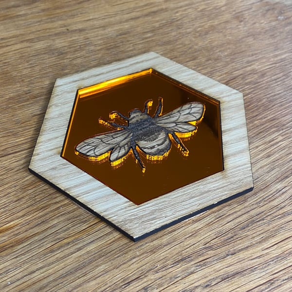 Hexagon Bee Coaster - Style 1