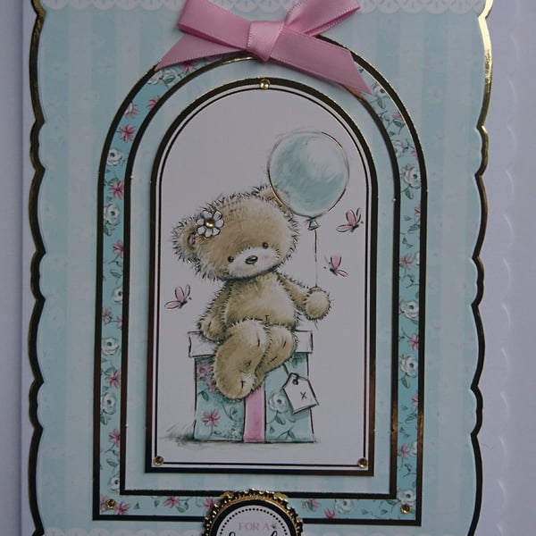 Friend Birthday Card Girl Teddy Bear For A Special Friend Birthday Balloon