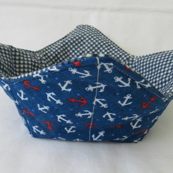 Nautical themed Microwave Bowl Cosy, Handmade from Quality Cotton Fabrics