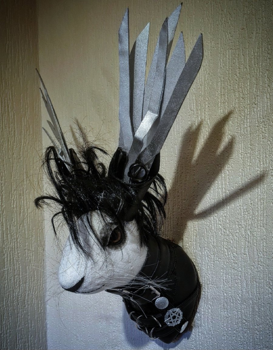 One off original Edward Scissorears - Large Halloween Hare