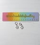 Halloween Skulls and pink flowers huggie hoop drop earrings - Image 3