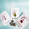 Trio of Christmas Cards - Snowman - Santa - Tree - Decorations - Keepsake