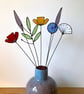 Forever Eternal Wild Flowers on stems - Handmade Stained Glass Flowers