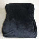 Tempur Pedic Original Contour Travel Neck Pillow Cover Black Plush Minky Fleece