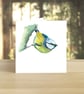 Blue tit greetings card (left blank for your own message)