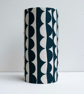 SECONDS SALE - Hand printed tall (34cm) slim lampshade. Dark Navy.