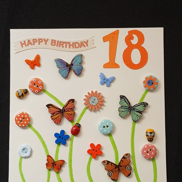 Handmade 18th birthday card 