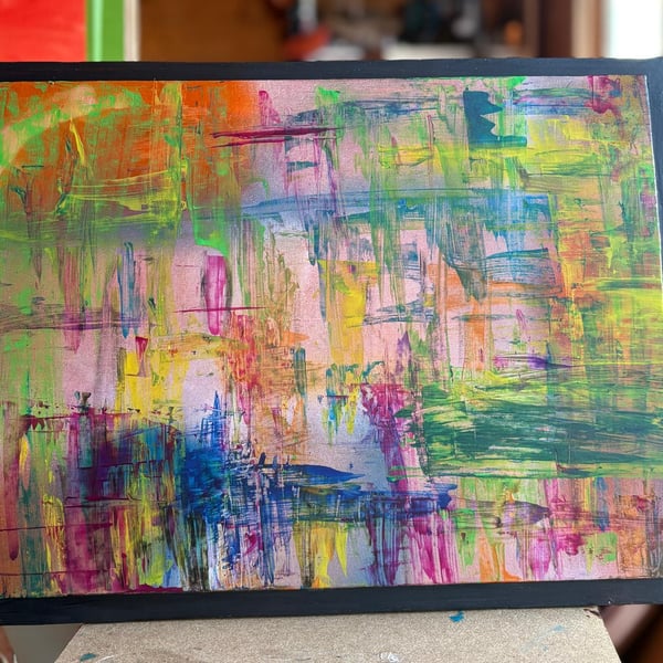 Painting - mixed media on canvas board - "Another Neurospicy Saturday"