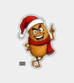 Unique Funny Christmas Sticker Xmas Decal - Cheeky Cute Happy Potato - Image 1