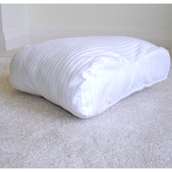 Tempur Original Travel Neck Pillow COVER Orthopaedic White 100% Cotton Stripes