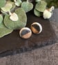 Ceramic button earrings - mottled grey - Image 1
