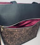Handmade Cork Tote Bag Snakeskin Print with Plum Lining - Image 2