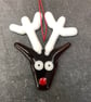 Fused glass Rudolph the Reindeer tree decoration - Image 1