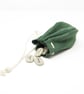 Green suede drawstring pouch - Image 4