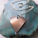 Copper Vintage Heart Pendant Silver Chain