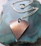 Copper Vintage Heart Pendant Silver Chain