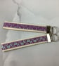 Floral key fob, Mauve wristlet key ring, Handmade - Image 1