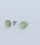 Pale green enamelled silver earrings - Image 2