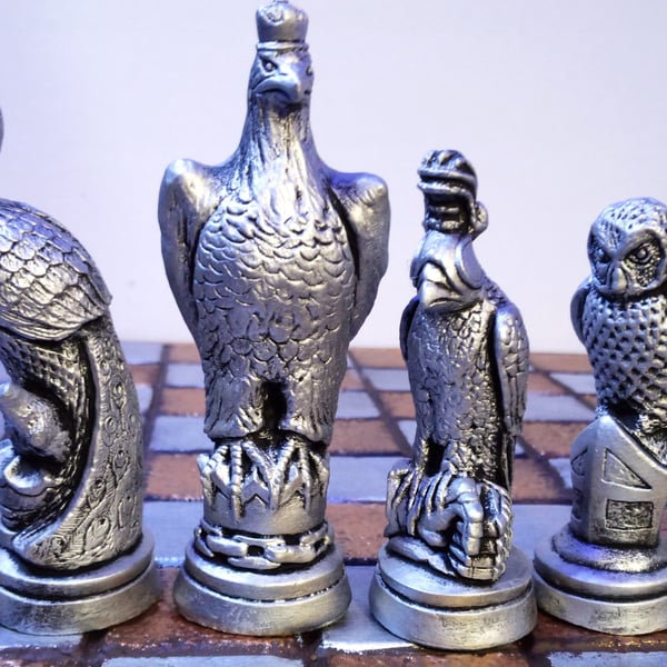 Chess Set British Birds themed, made to order