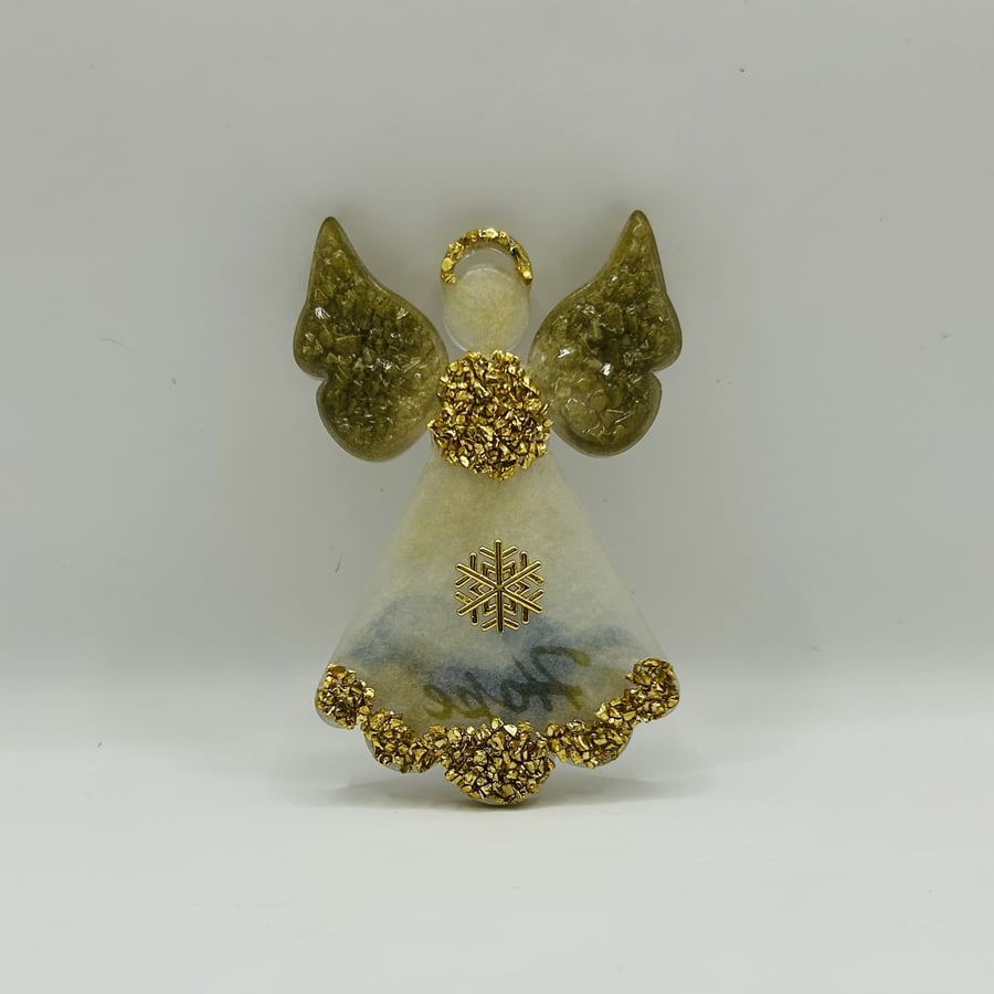 Celestial Grace – Gold & Bronze Angel – Christmas Hanging Decoration