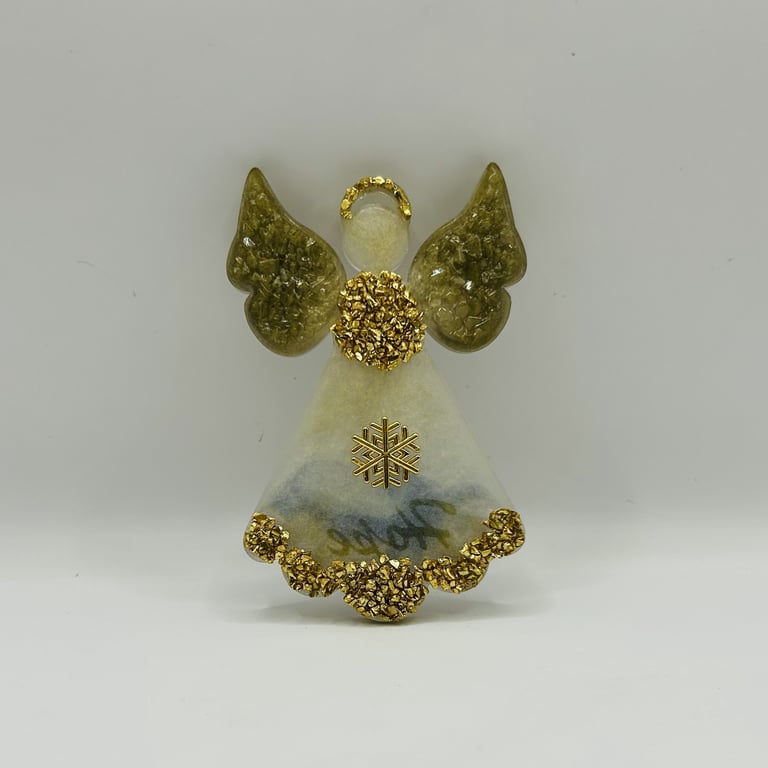 Celestial Grace – Gold & Bronze Angel – Christmas Hanging Decoration