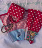 Red polka dot dolls outfit, dress, bag and scrunchie for Our Generation BabyBorn - Image 3