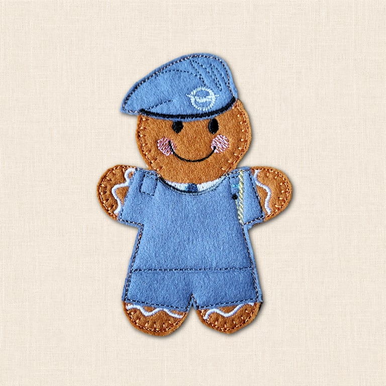 RAF Cadet Gingerbread Decoration - Embroidered Air Cadet Character