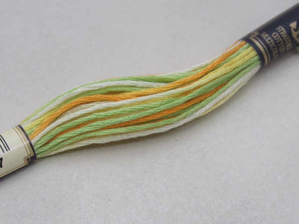 Single Skein of Anchor Spacedyed Yellow Green Embroidery Thread