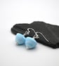 lampwork blue sea glass cone earrings