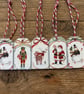 5 x Mini Wooden Christmas Gift Tags