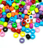 Multicoloured Opaque Acrylic Pony Beads: 9x6mm, Well polished, Jewellery Making