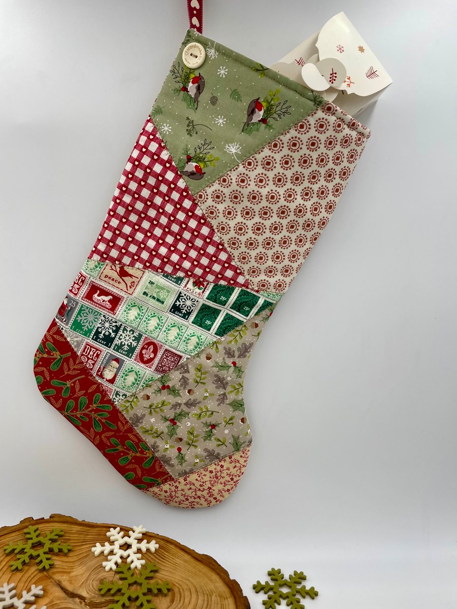 Patchwork Christmas stocking