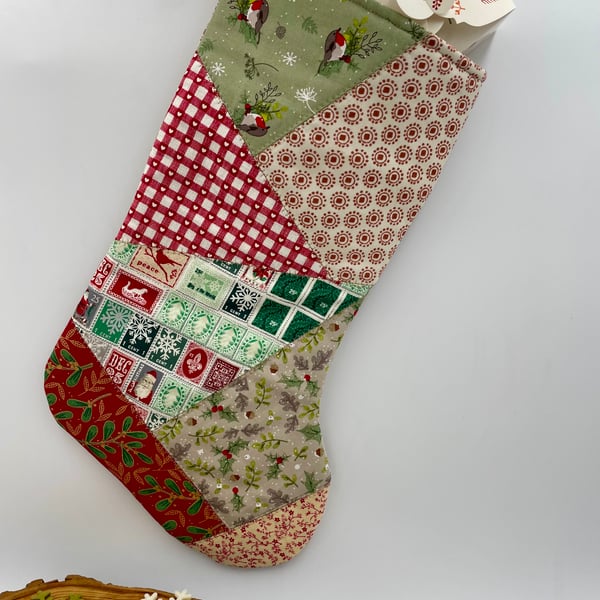 Patchwork Christmas stocking