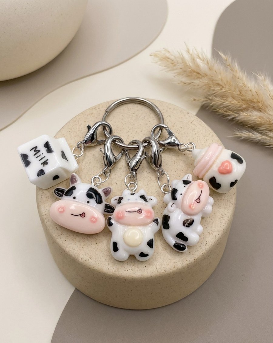 Cow Themed Stitch Marker Charms 