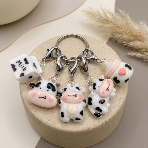 Cow Themed Stitch Marker Charms 