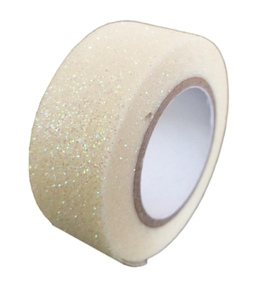 Iridescent White Glitter Sparkle Washi Tape Quality Masking Tape Crafts Eco Frie