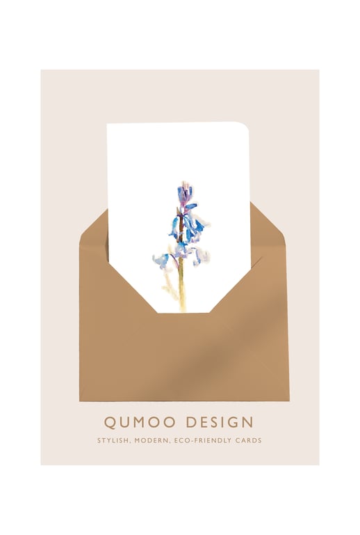 Bluebell flower birthday blank greetings Card (QM300)