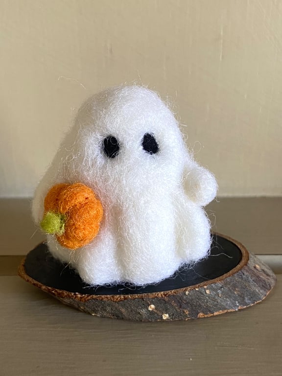 Cute Spook Ghost Halloween Needle Felted Ornament Gift