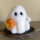 Cute Spook Ghost Halloween Needle Felted Ornament Gift