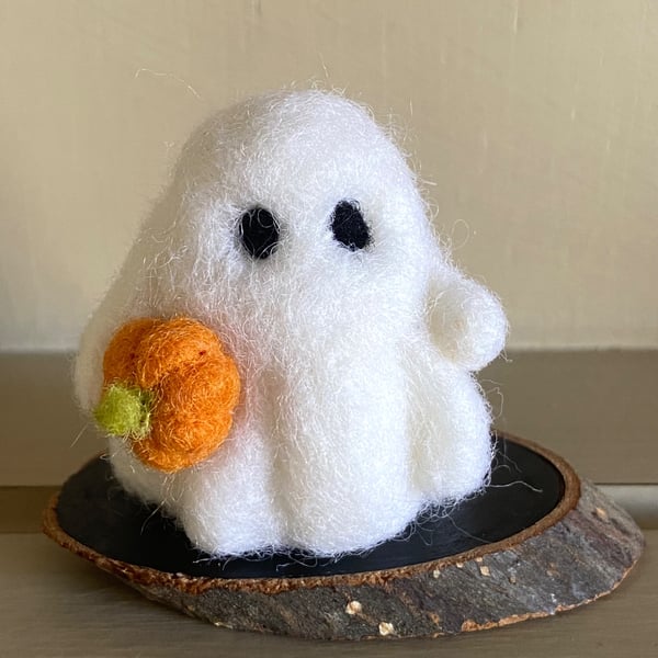 Cute Spook Ghost Halloween Needle Felted Ornament Gift