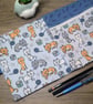 A5 sketchbook or notebook with fabric cover, cat design - Image 3