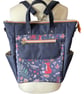 Back pack Water resistant and convertible with woodland fox print 