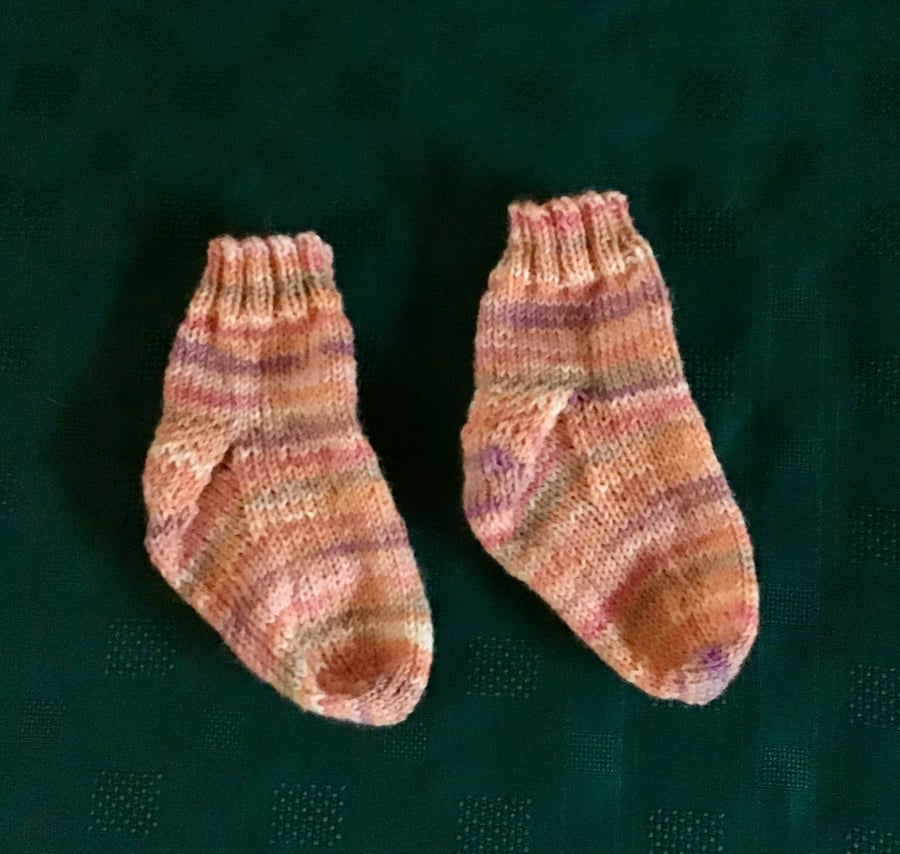 Hand Knit Baby Toddler Socks 