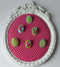 Brooch pin-  Oval fabric brooch - Cathy - Image 5