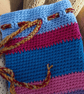 Random Stripes Hot Water Bottle Cover, Crocheted Cosy Holder, Drawstring Closure - Image 6