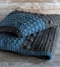 Chunky Baby Blanket, Blue and Grey,  - Image 4