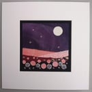 Textile Art - Flowers by Moonlight