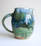 Handmade Ceramic Heart Jug in Woodland Glaze